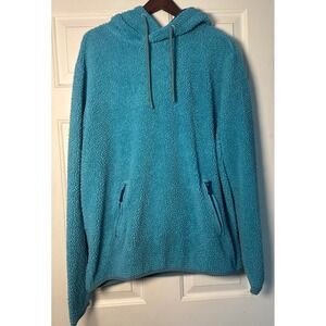 Chubbies High-Pile Fleece Hoodie Teal Blue Sherpa Hoodie Pullover Men's‎ XXL